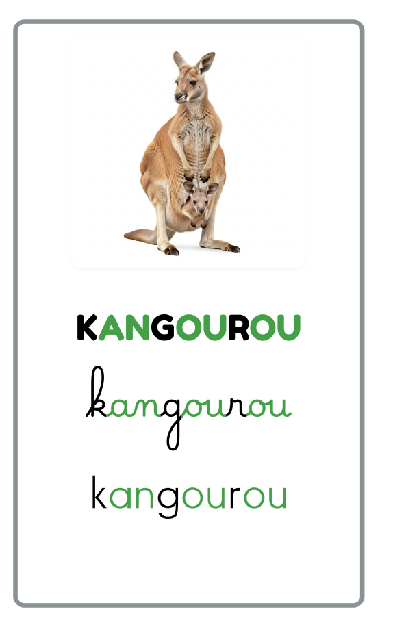 Exemple d’étiquette mot avec image créée avec l’application